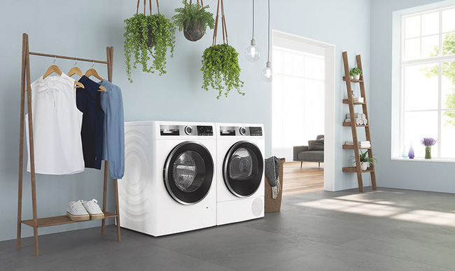 Sparsame Waschmaschinen und Wäschetrockner von Bosch.
