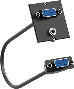 Rahmen 1xVGA +Miniklinke schwarz Leitung l=0,2m
