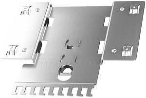 Montageadapter, Flache Hutschienenm ontage, horizontal, Stahlblech