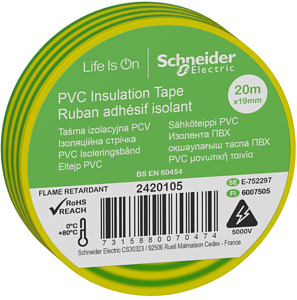 PVC Isolierband B=19mm, Länge: 20m,